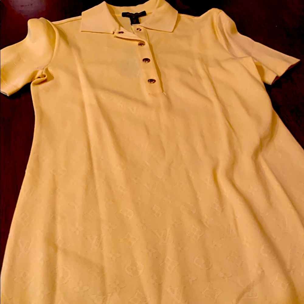 Yellow brand new Louis Vuitton lemon dress   with Button Details,made in Italy
